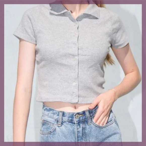 Brandy Melville Caroline Top in Heather Grey - Picture 1 of 7